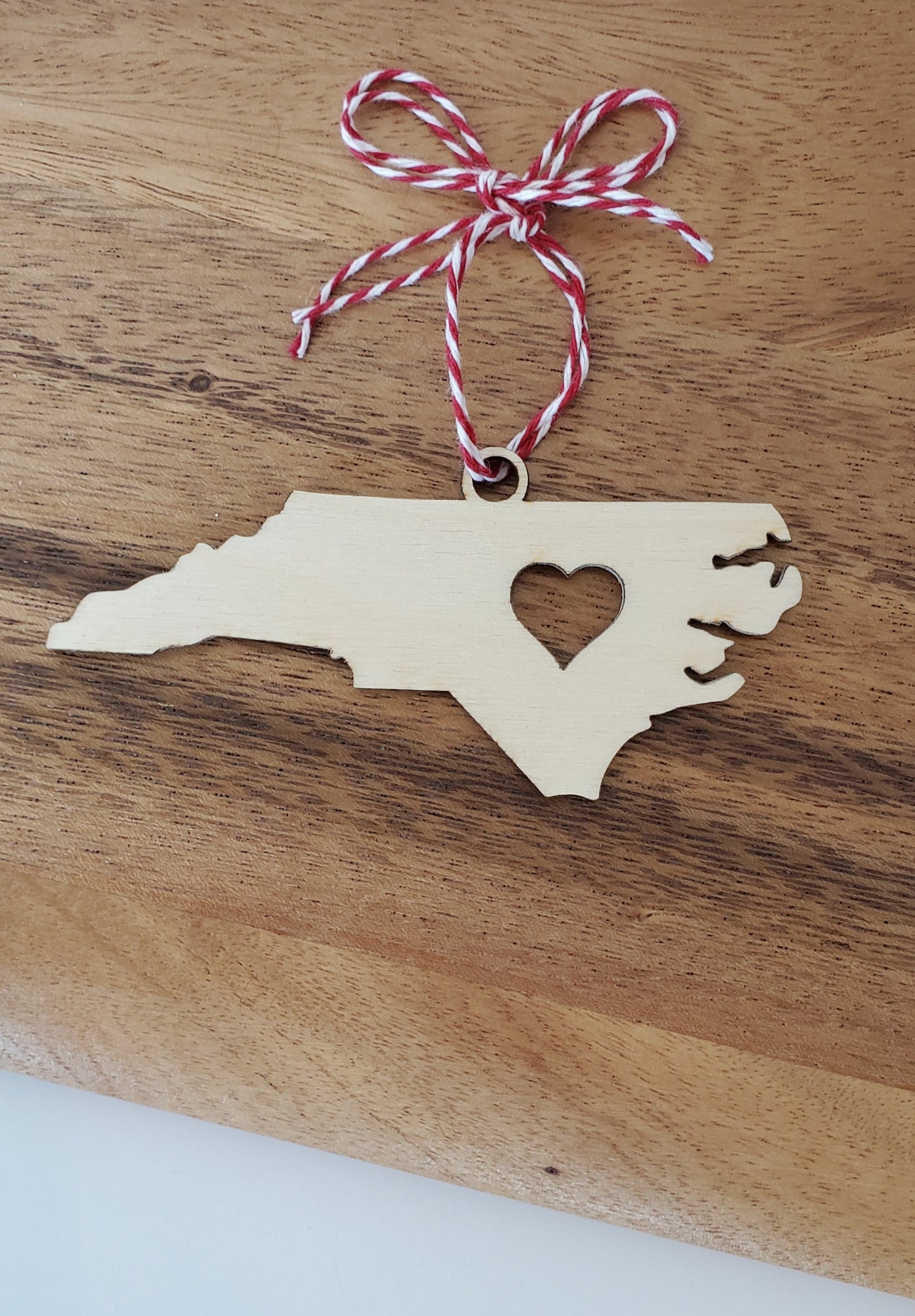 Wood NC Heart Ornament - ADD ON