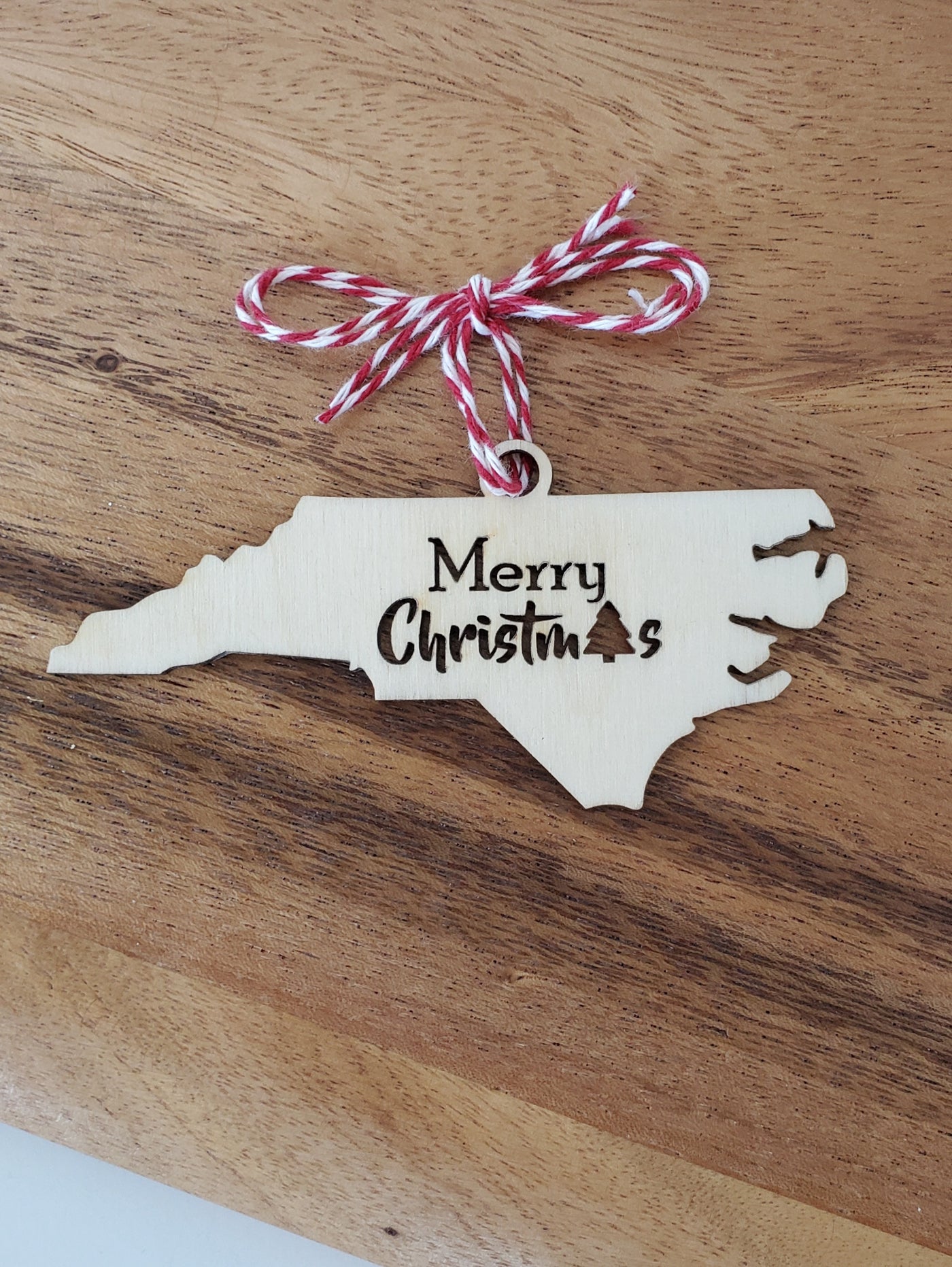 Wood NC "Merry Christmas" Ornament - ADD ON